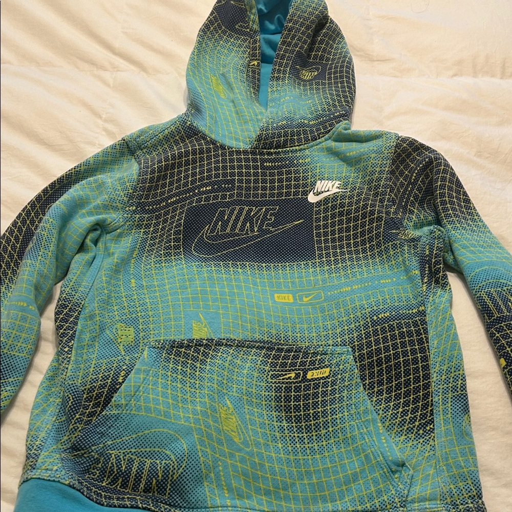 Nike Blue and Yellow Kids Hoodie